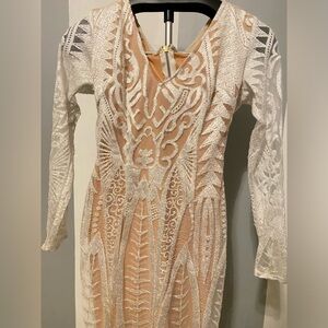 Beautiful 3/4 sleeve embroidered midi dress